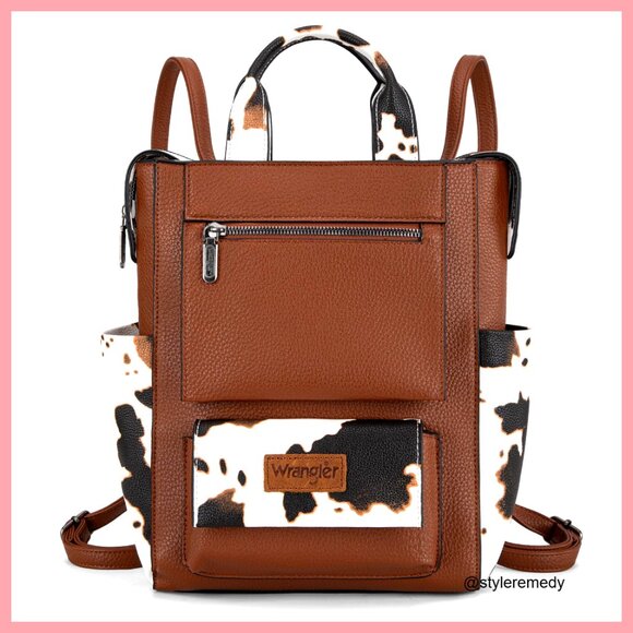 Faux Leather Convertible Backpack Purse with Anti-Theft Feature
